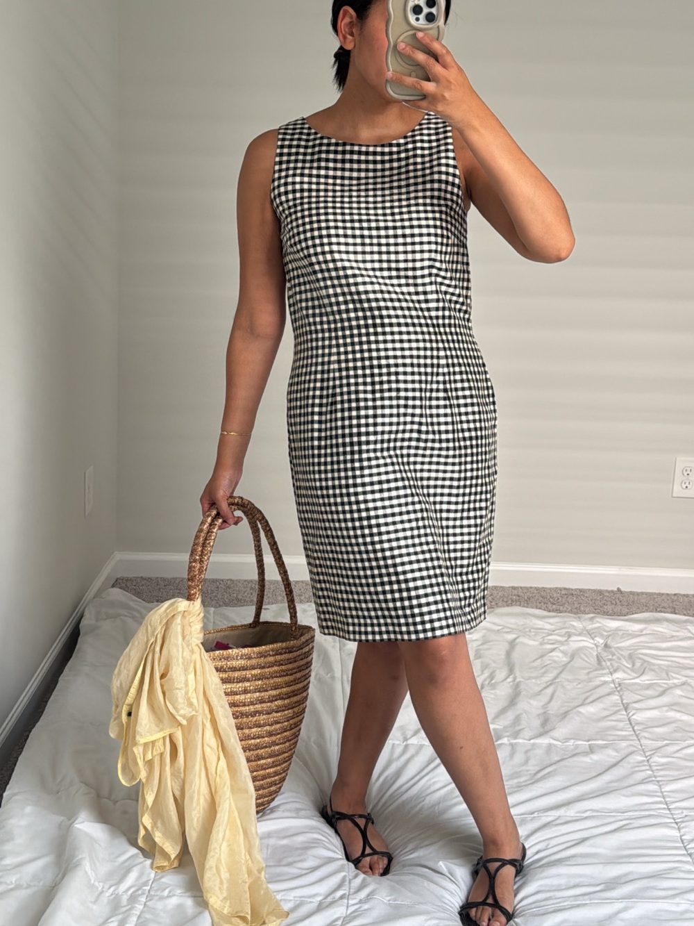 Vintage silk gingham dress